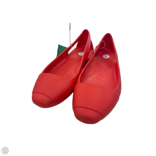 Shoes Flats By Crocs In Red, Size: 7