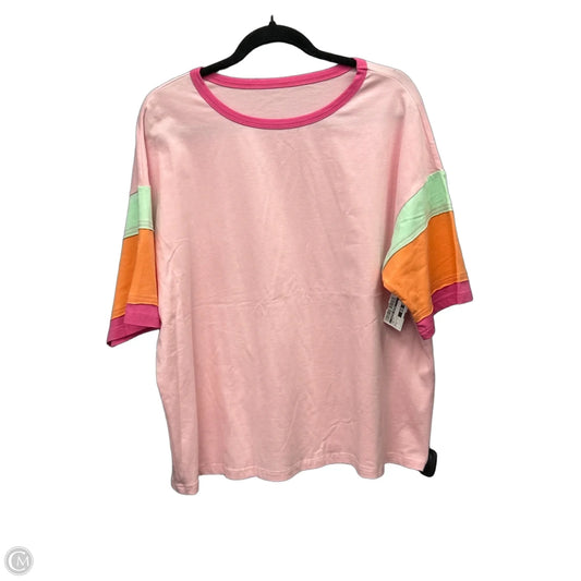 Top Short Sleeve By Clothes Mentor In Pink, Size: L