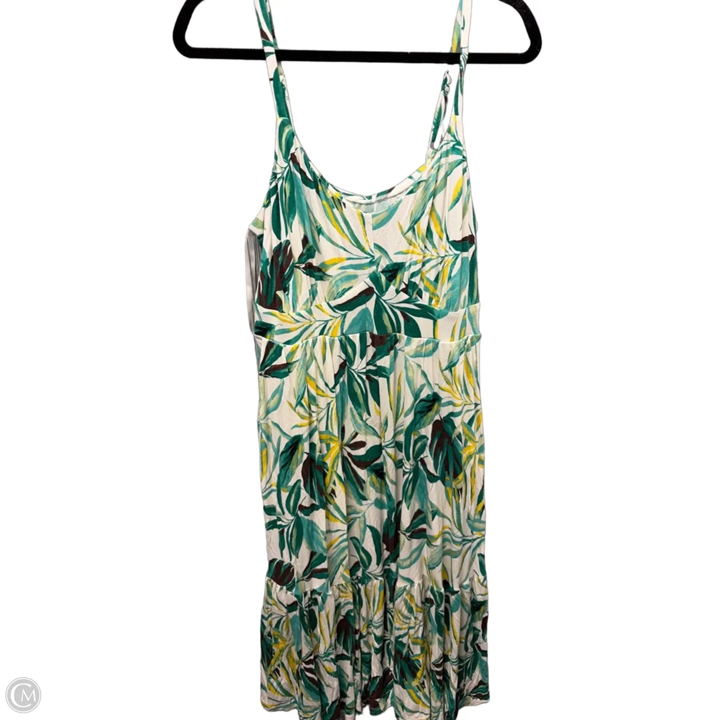 Dress Casual Midi By Torrid In Green & White, Size: M