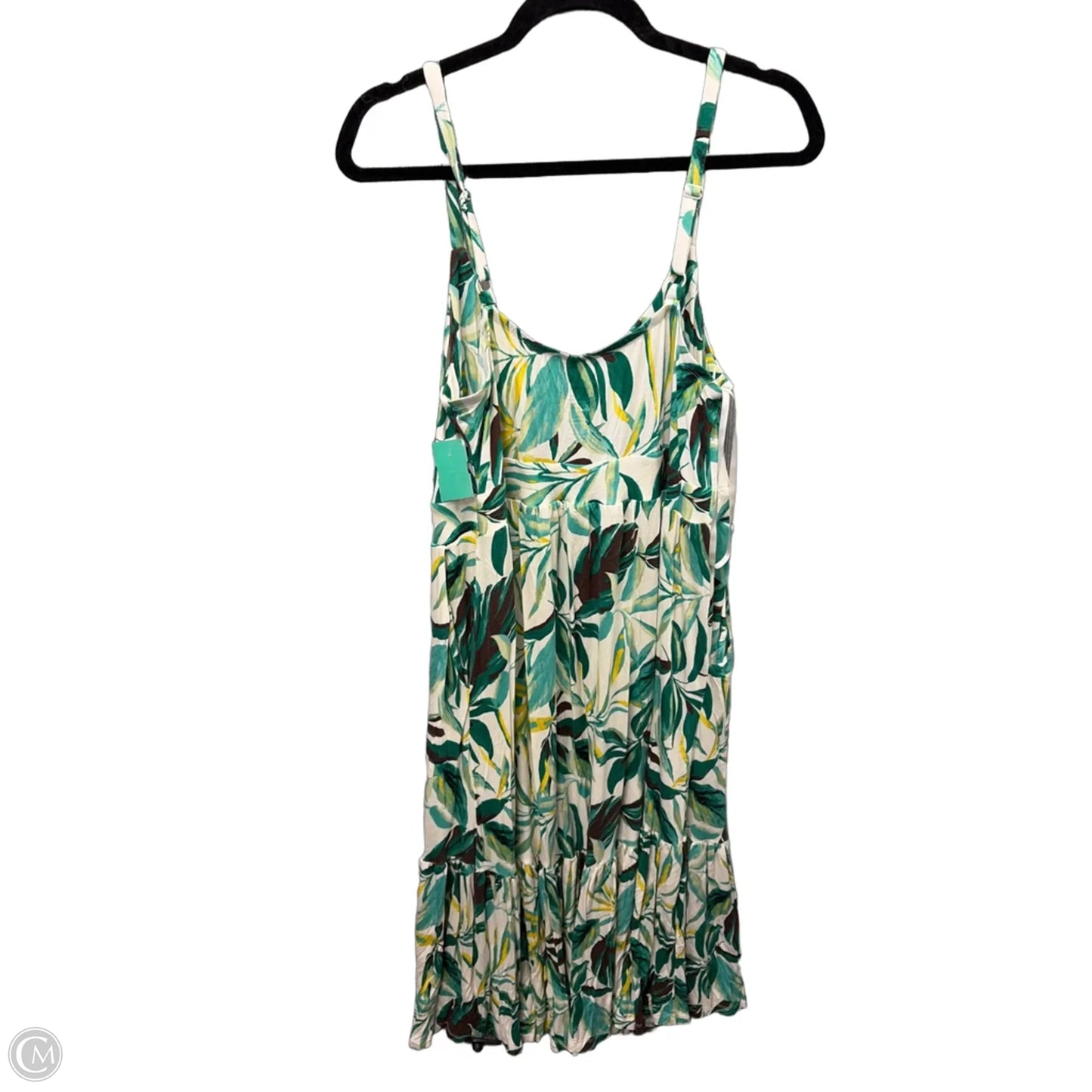 Dress Casual Midi By Torrid In Green & White, Size: M