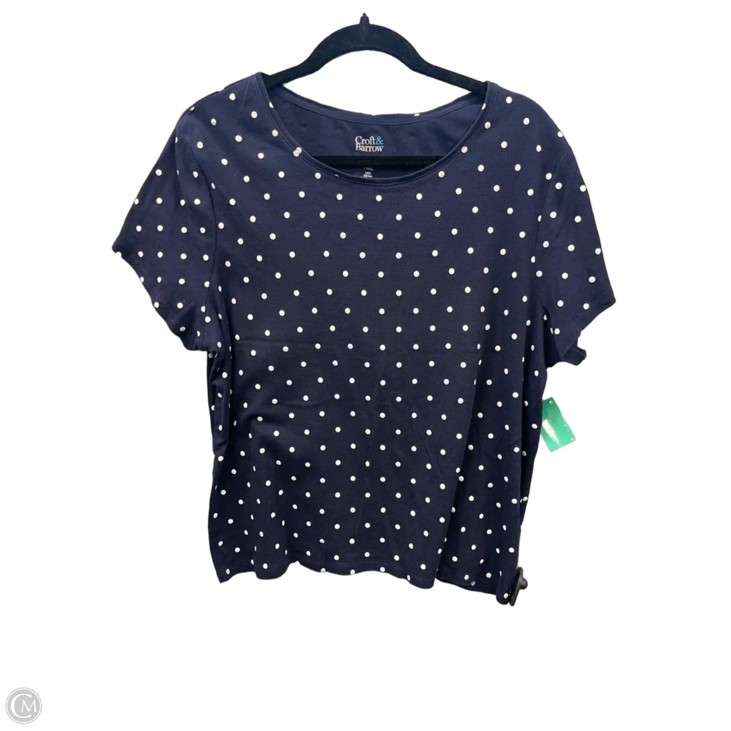Top Short Sleeve By Croft And Barrow In Polkadot Pattern, Size: Xxl