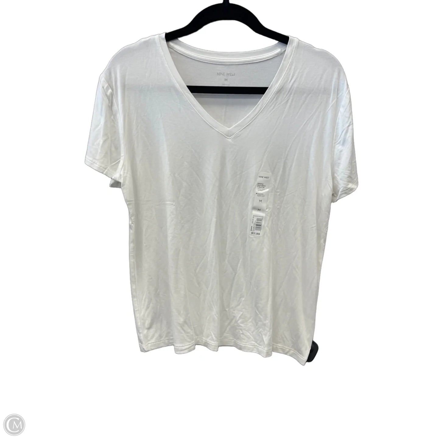 Top Short Sleeve By Nine West In White, Size: M