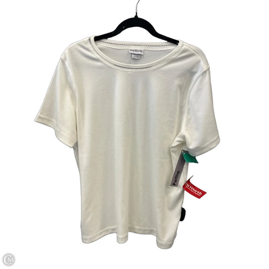 Top Short Sleeve By Bon Worth In White, Size: Mp