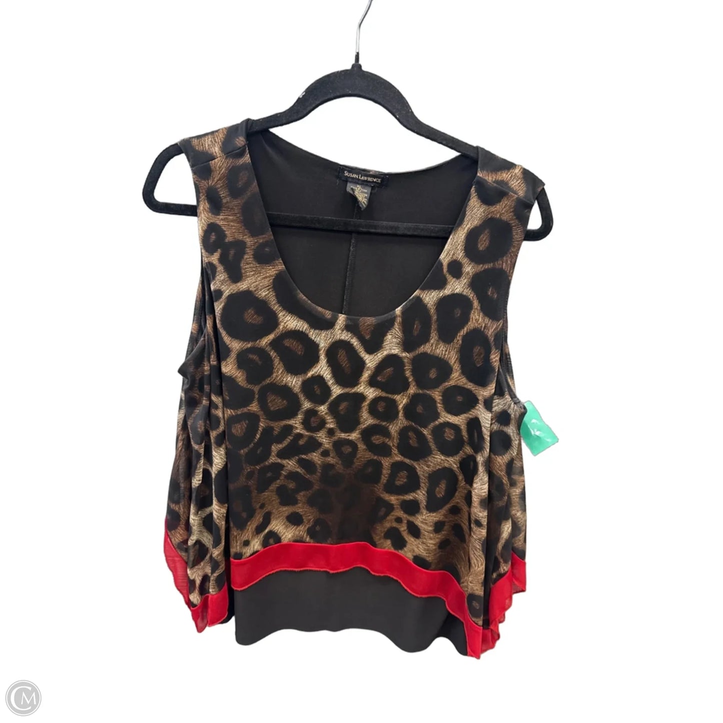 Top Sleeveless By Susan Lawrence In Animal Print, Size: Xl