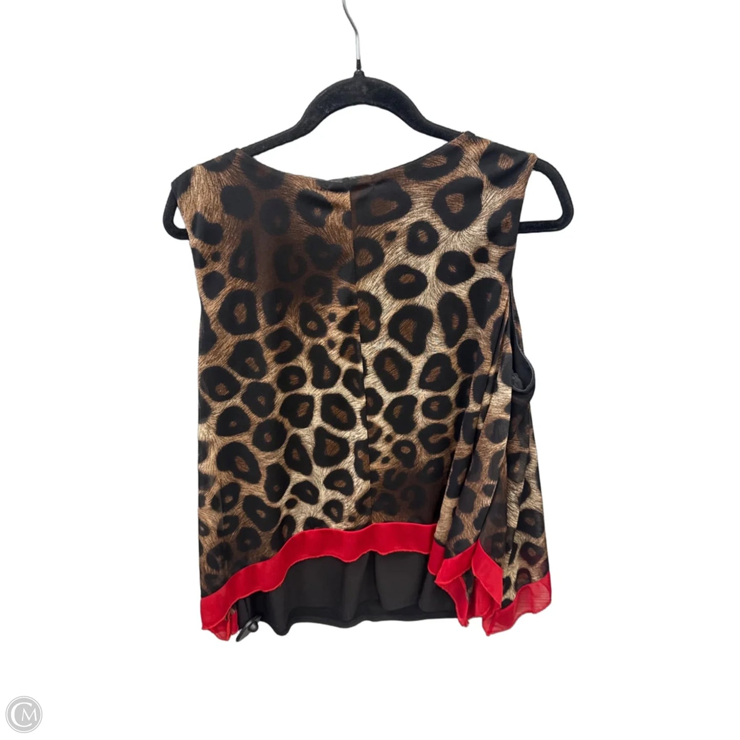 Top Sleeveless By Susan Lawrence In Animal Print, Size: Xl