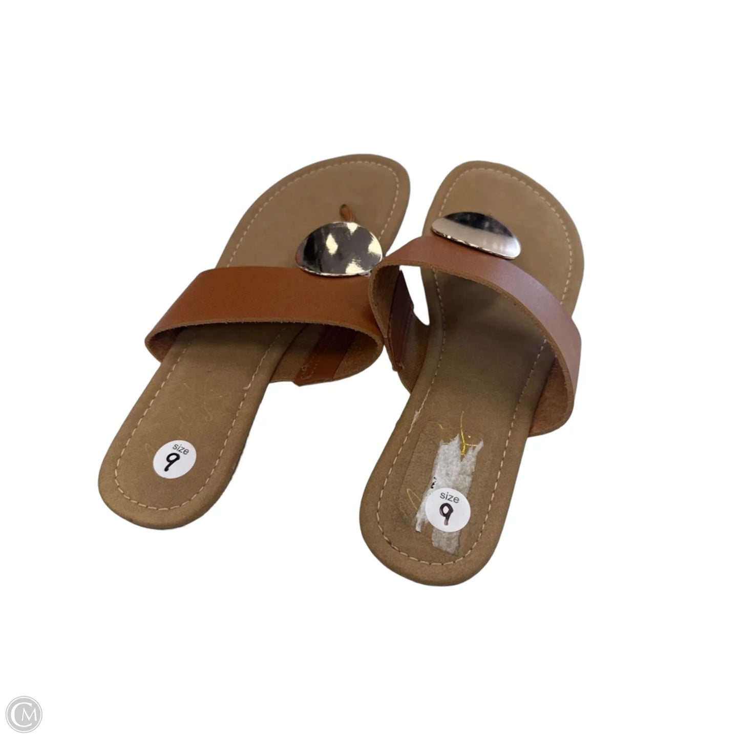 Sandals Flats By Clothes Mentor In Brown, Size: 9
