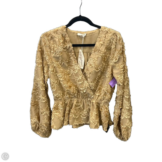 Top Long Sleeve By Mystree In Gold, Size: S