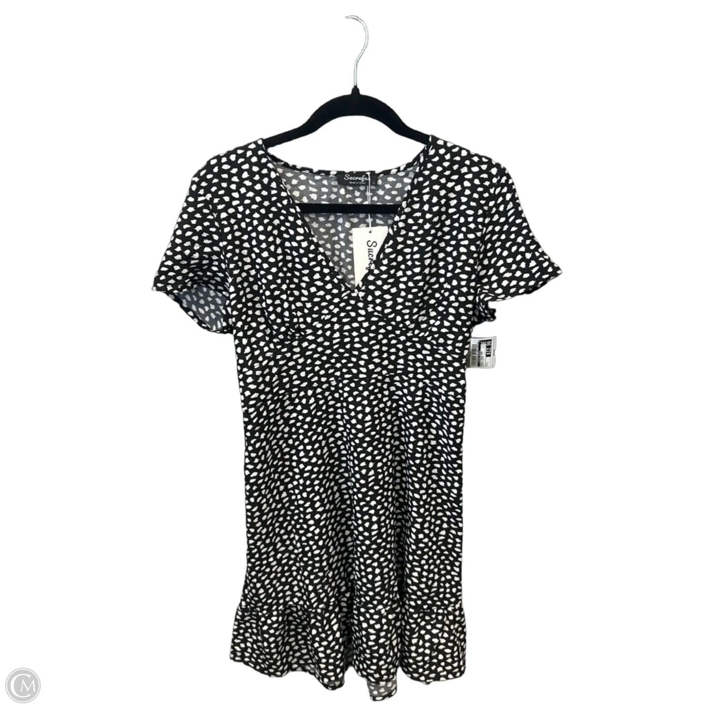 Dress Casual Midi By Clothes Mentor In Black & White, Size: L