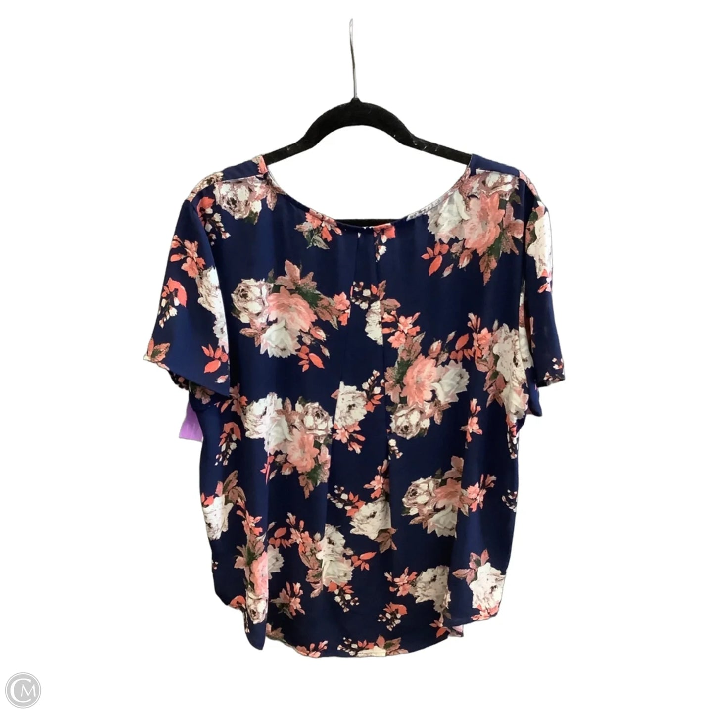 Top Short Sleeve By Chelsea And Theodore In Floral Print, Size: Xxl