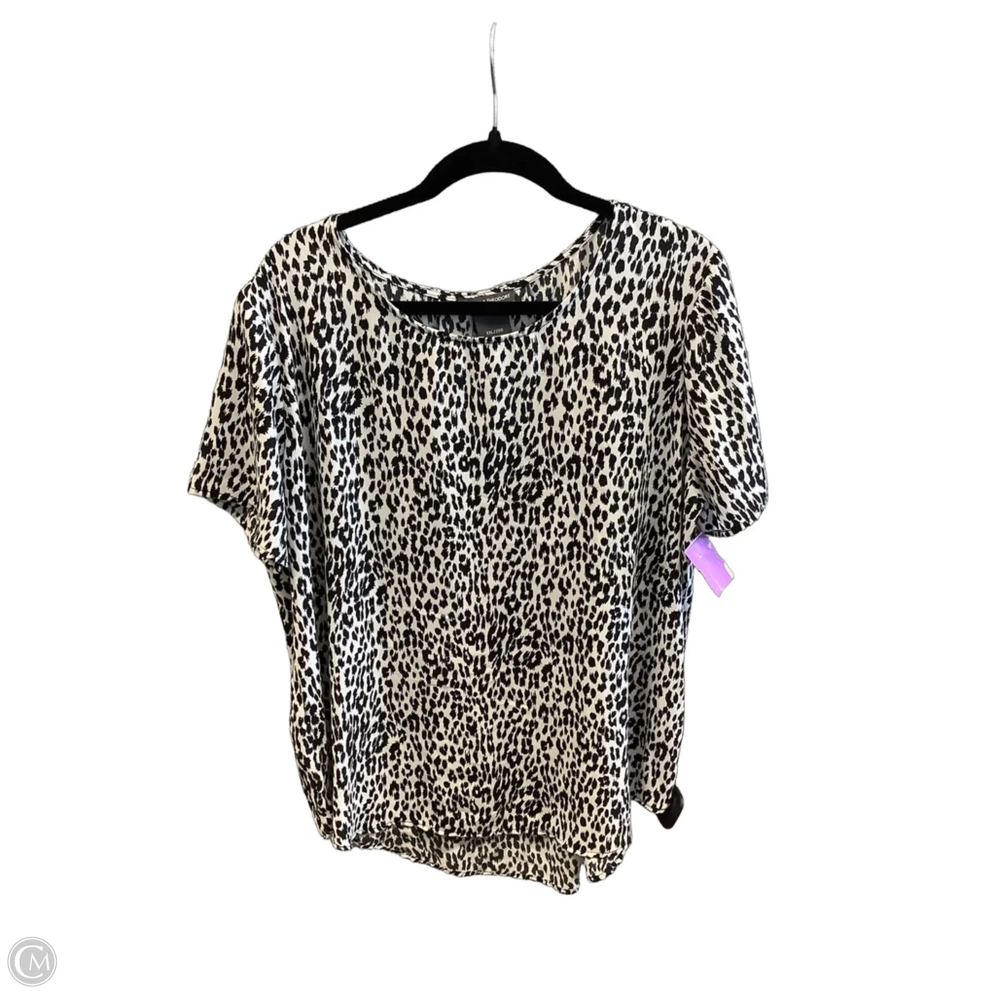 Top Short Sleeve By Chelsea And Theodore In Animal Print, Size: Xxl