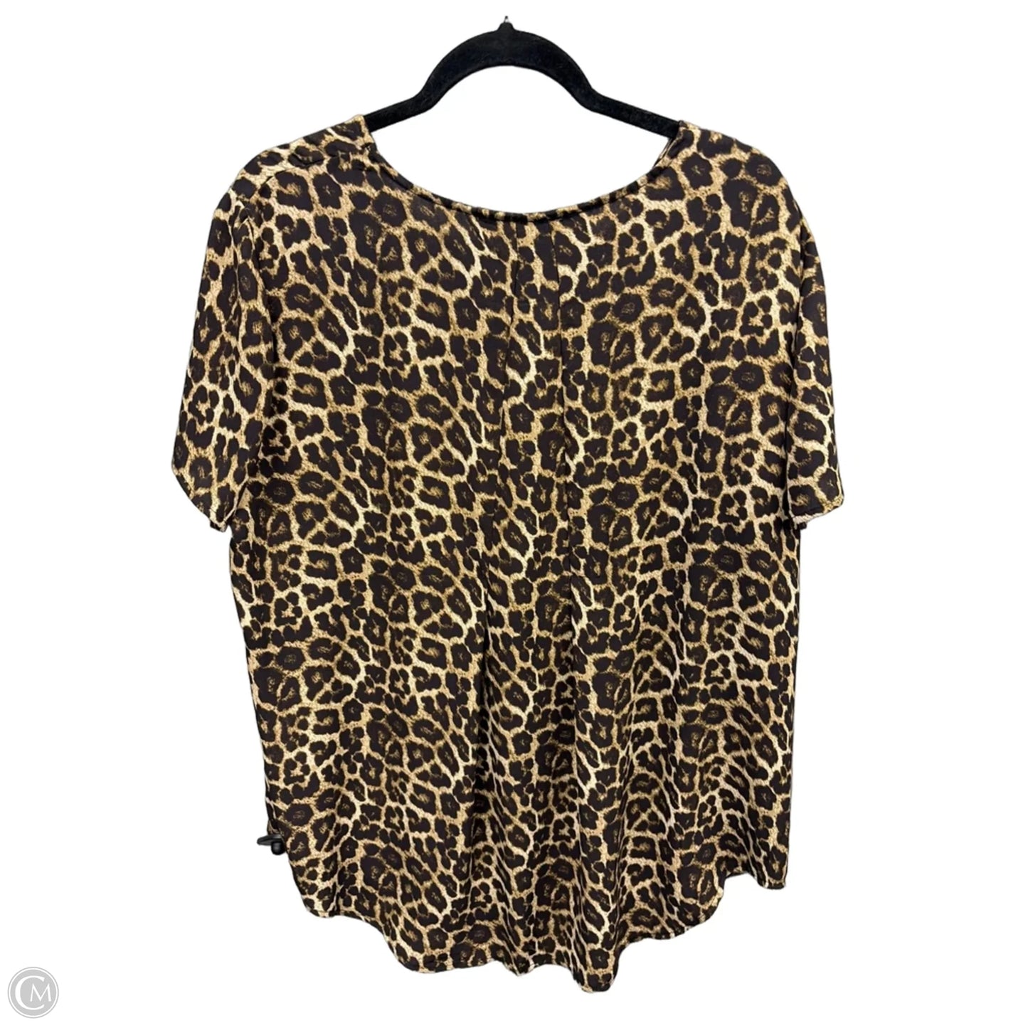 Top Short Sleeve By Chelsea And Theodore In Animal Print, Size: Xxl
