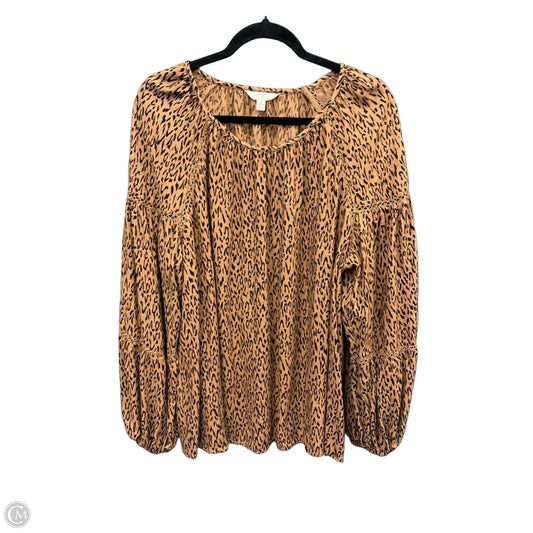Top Long Sleeve By Terra & Sky In Animal Print, Size: 2x