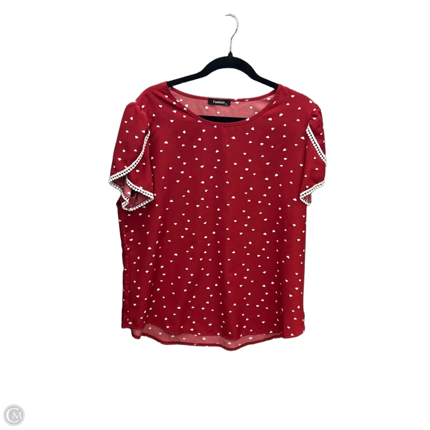 Top Short Sleeve By Clothes Mentor In Red & White, Size: Xl
