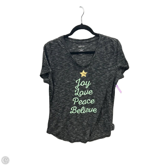 Top Short Sleeve By Apt 9 In Black, Size: L