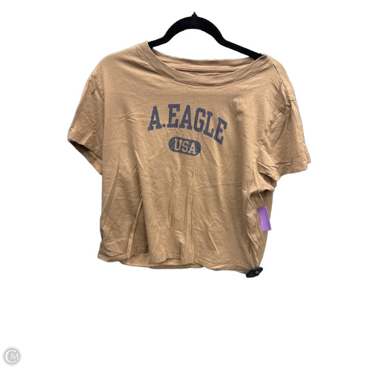 Top Short Sleeve By American Eagle In Brown, Size: Xl