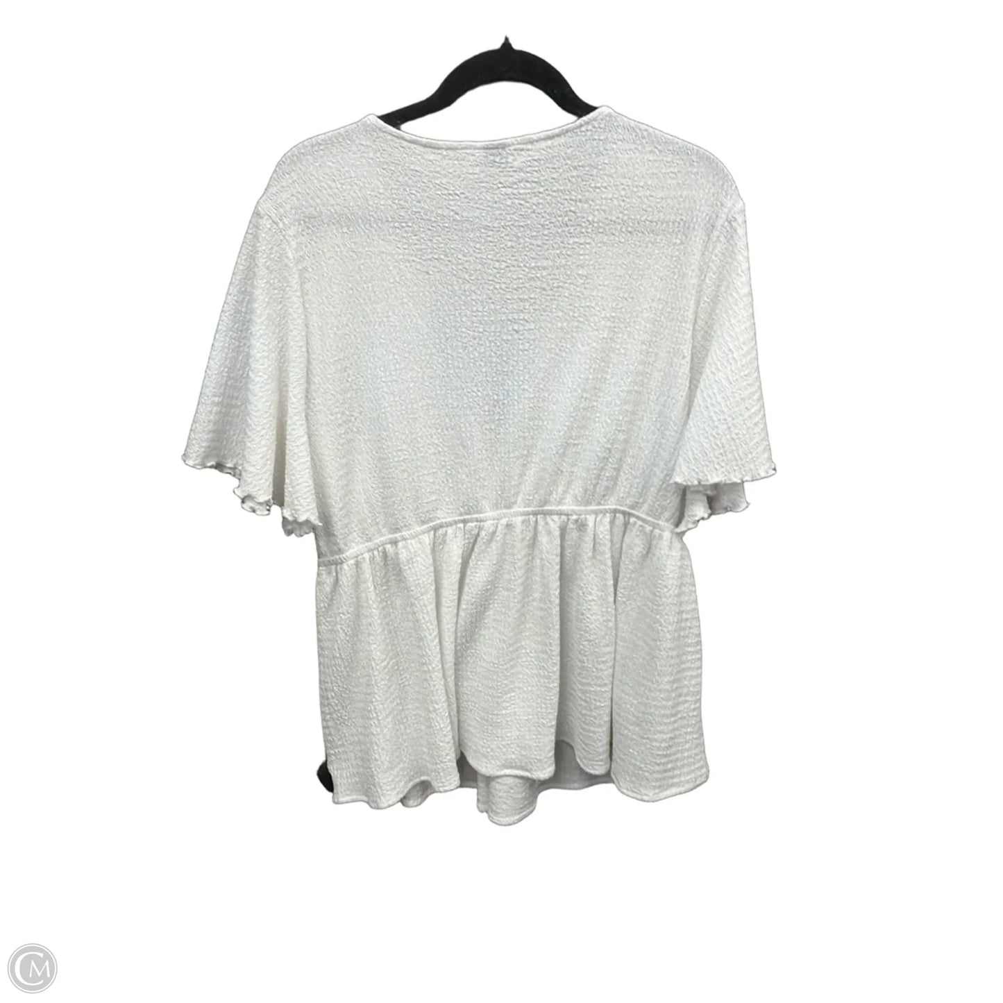 Top Short Sleeve By Shein In White, Size: Xl