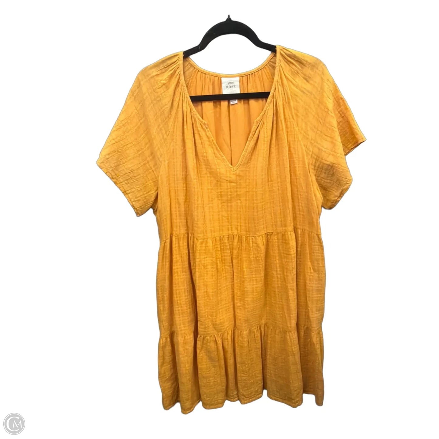 Dress Casual Short By Knox Rose In Yellow, Size: Xxl