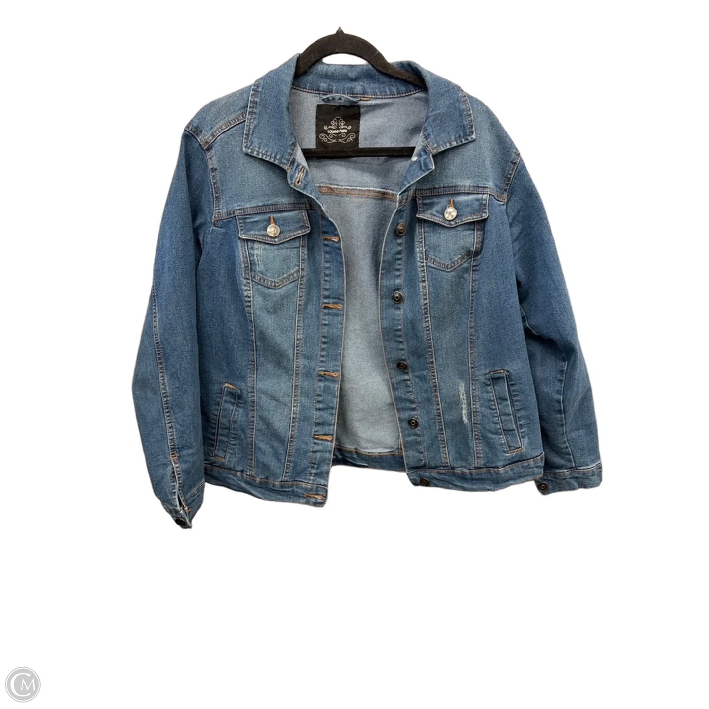Jacket Denim By Clothes Mentor In Blue Denim, Size: 1x