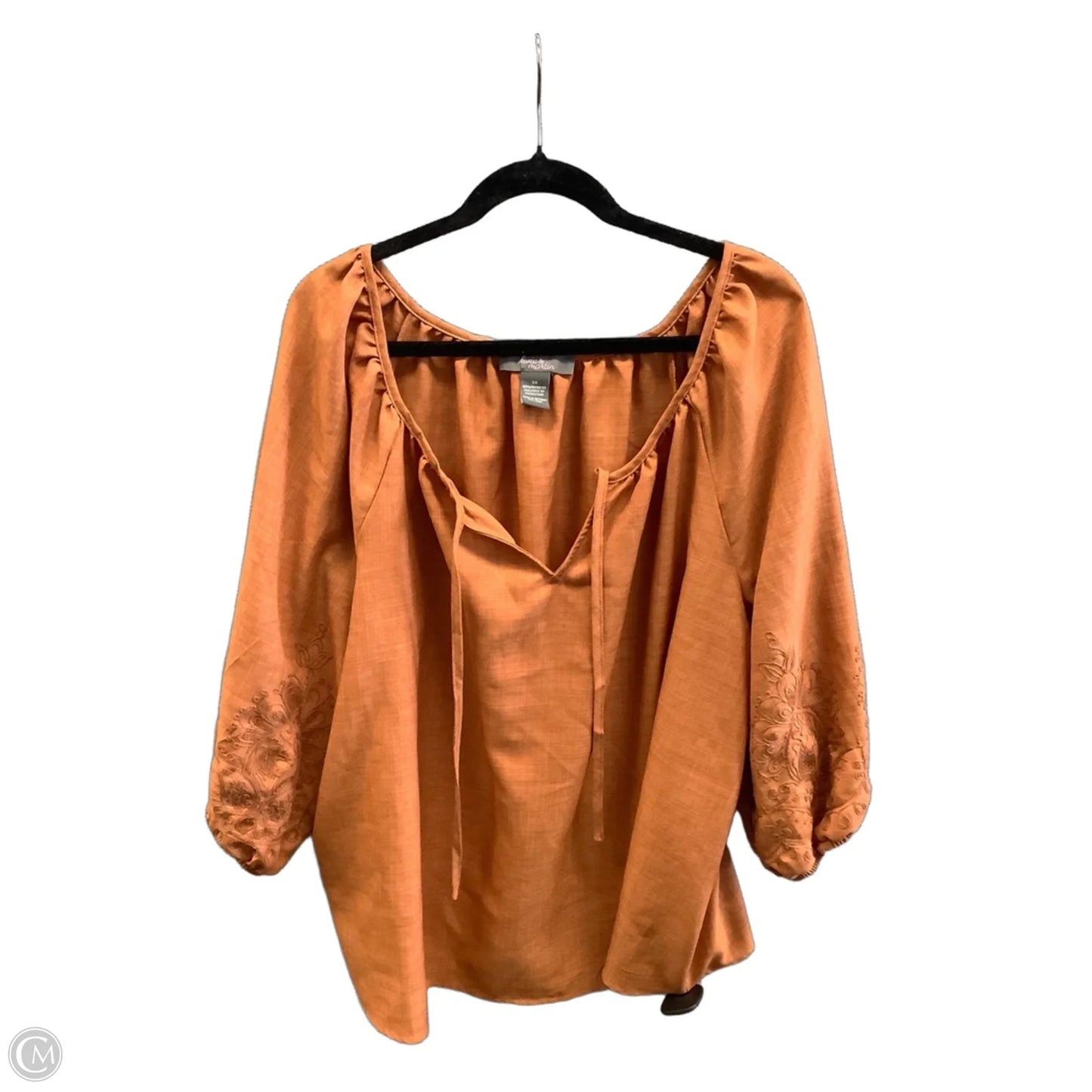 Top Short Sleeve By Clothes Mentor In Orange, Size: 3x