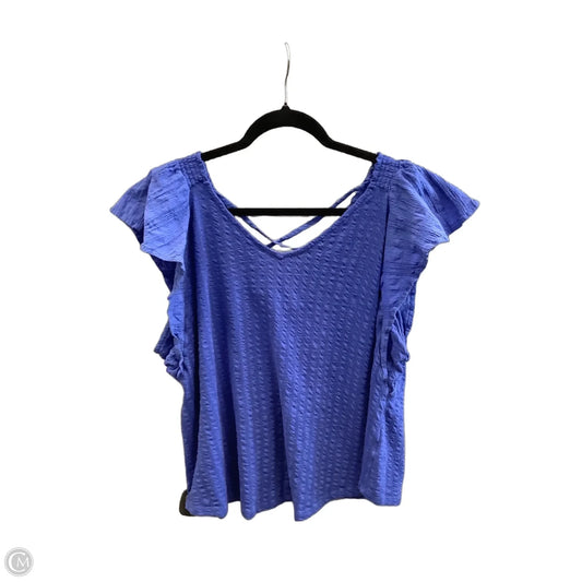 Top Short Sleeve By Maurices In Blue, Size: 2x