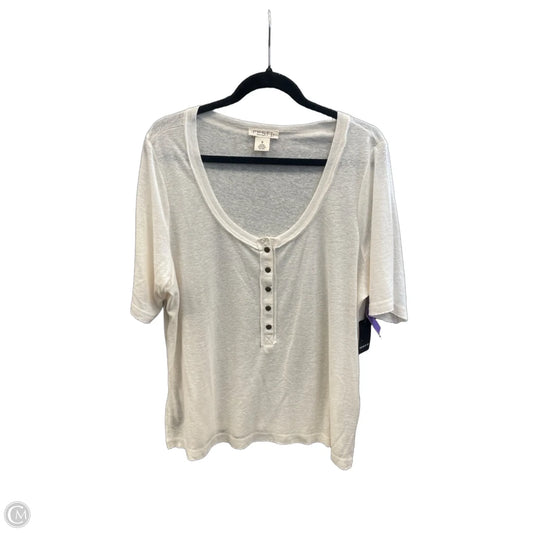 Top Short Sleeve By Clothes Mentor In Beige, Size: L