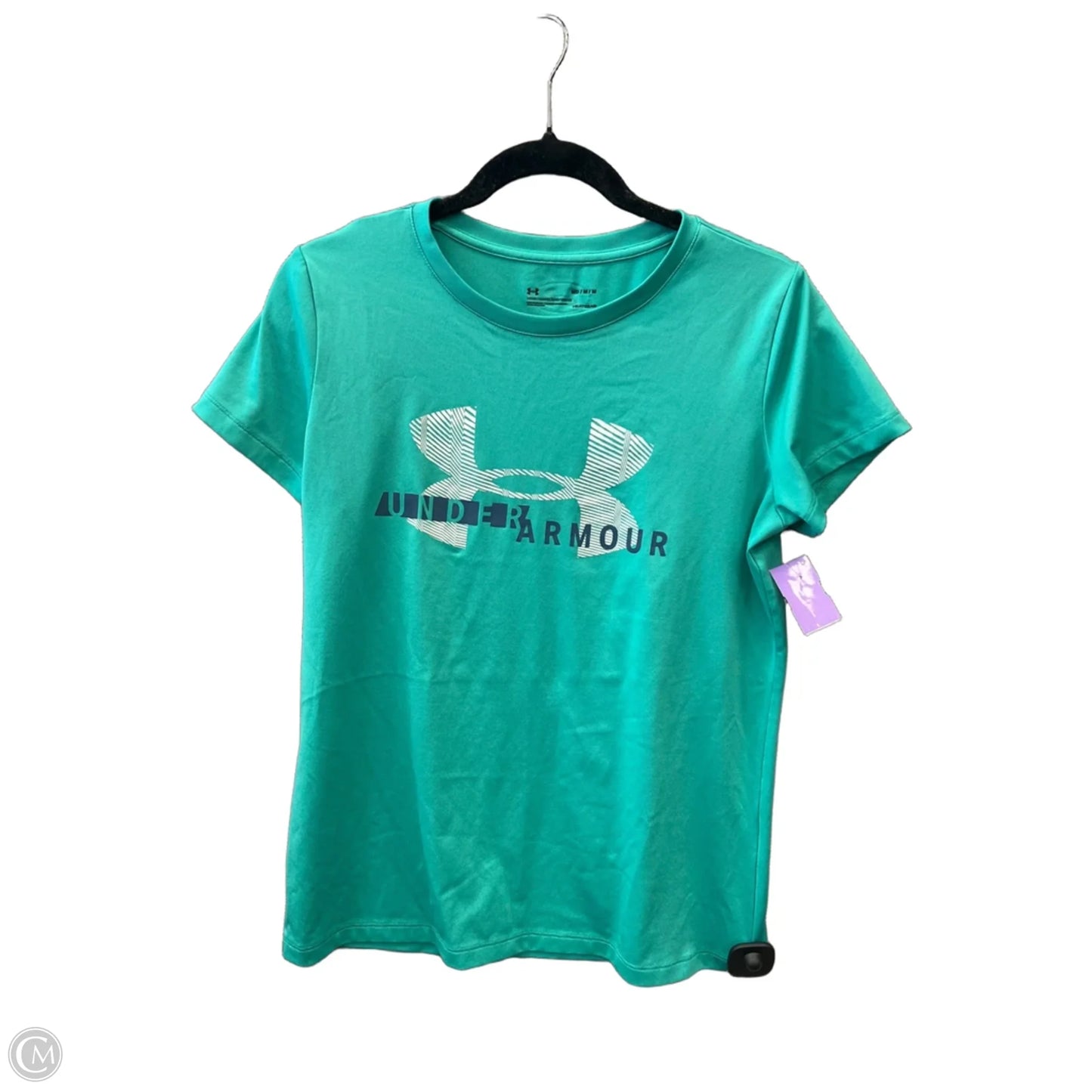 Athletic Top Short Sleeve By Under Armour In Green, Size: M