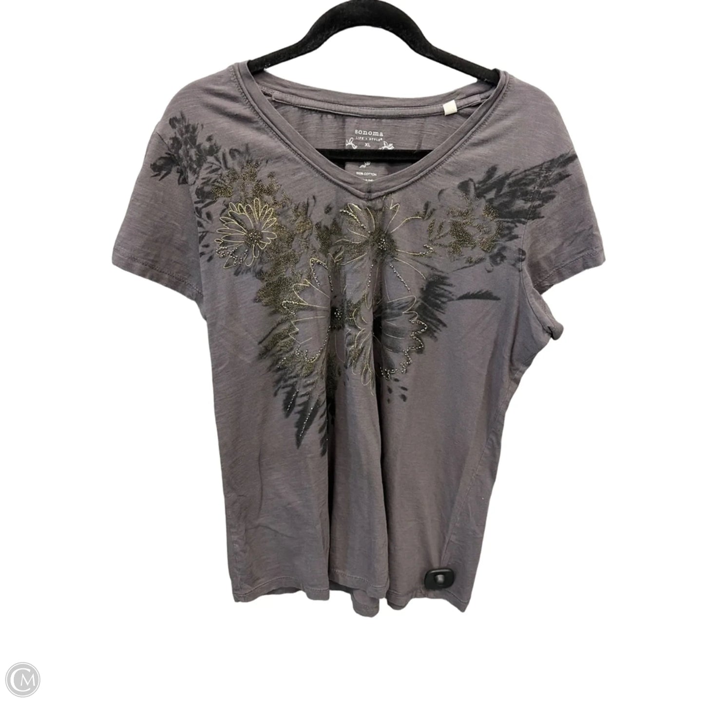 Top Short Sleeve By Sonoma In Grey, Size: Xl