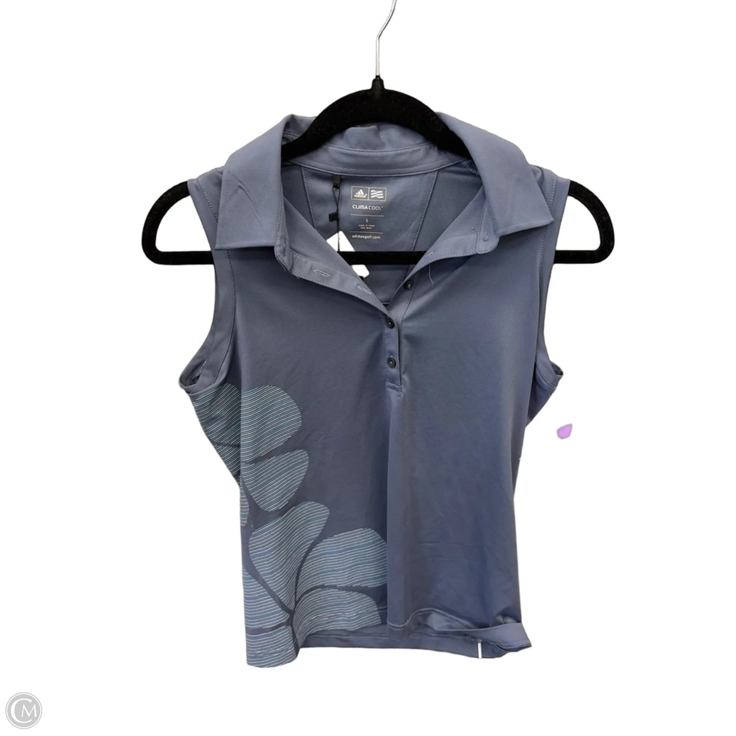 Athletic Top Short Sleeve By Adidas In Blue, Size: S