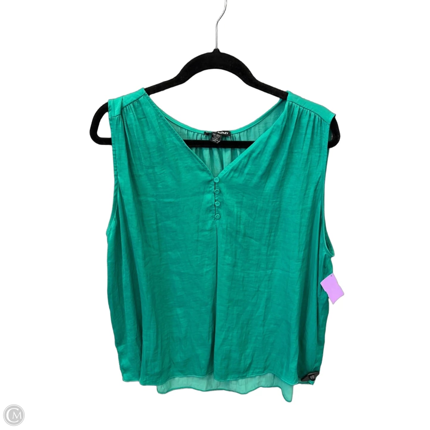Top Sleeveless By Hilary Radley In Green, Size: Xxl