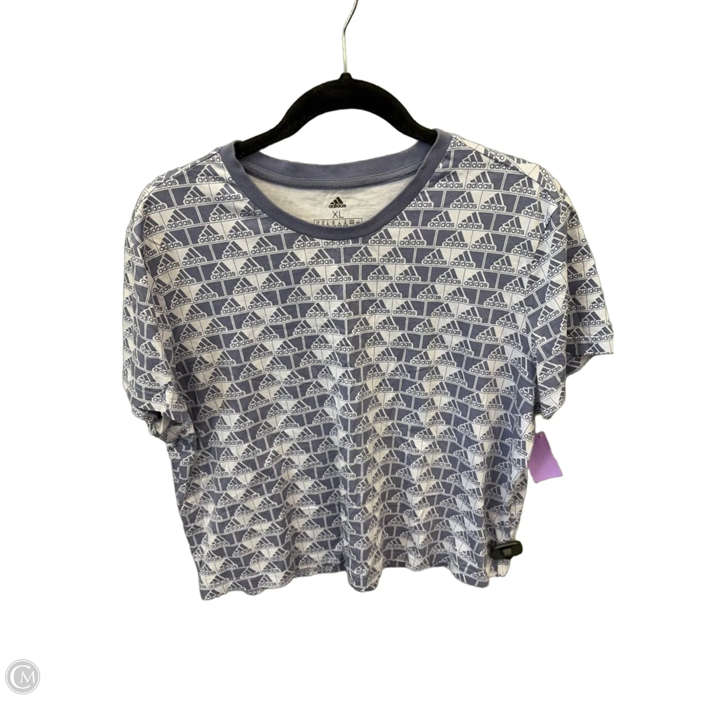 Athletic Top Short Sleeve By Adidas In Purple, Size: Xl