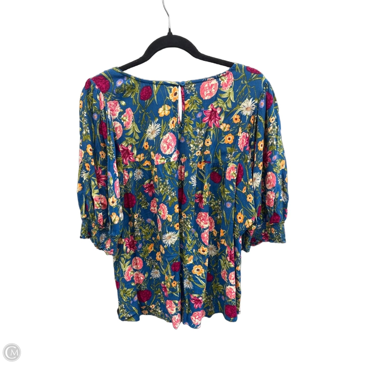 Top 3/4 Sleeve By Terra & Sky In Floral Print, Size: 1x