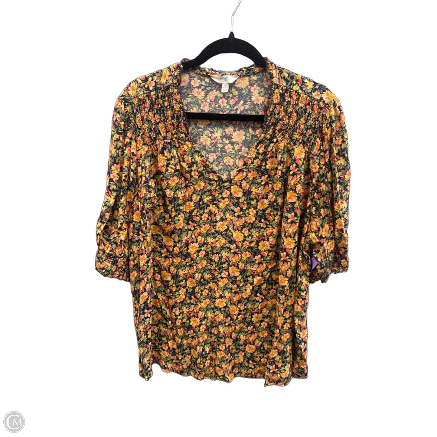Top Short Sleeve By Terra & Sky In Floral Print, Size: 2x