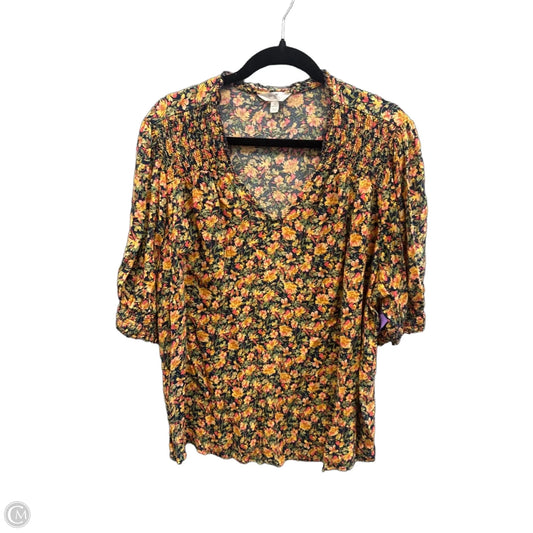 Top Short Sleeve By Terra & Sky In Floral Print, Size: 2x