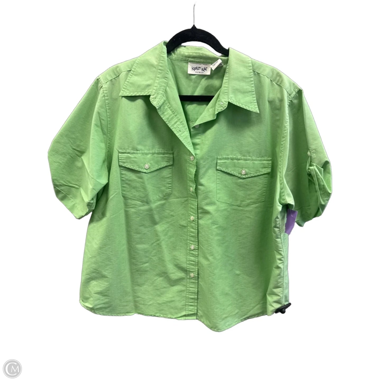Top Short Sleeve By Krazy Kat In Green, Size: 2x