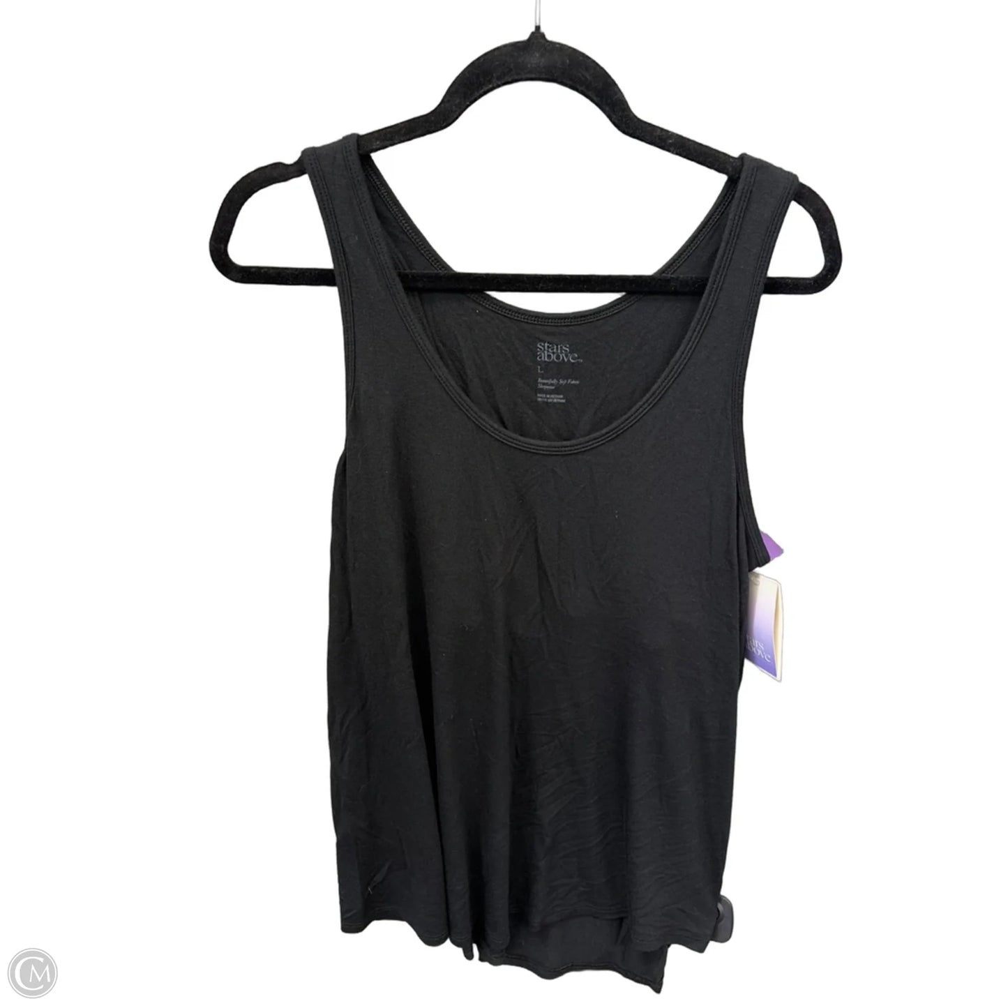 Top Sleeveless By Stars Above In Black, Size: L