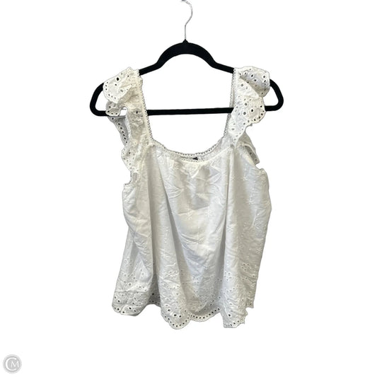 Top Sleeveless By Ophelia Roe In White, Size: Xl