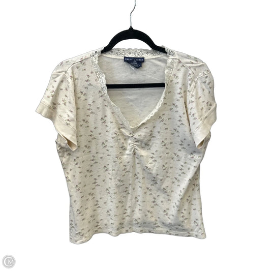 Top Short Sleeve By Ralph Lauren In Floral Print, Size: L