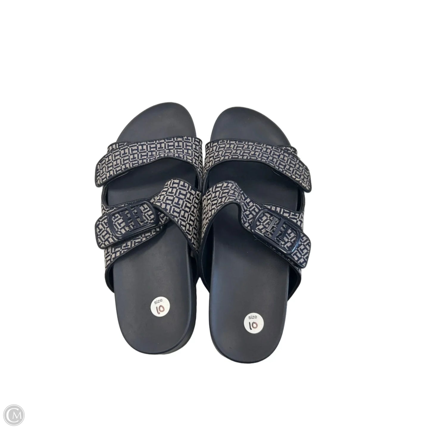 Sandals Flats By Tommy Hilfiger In Black & Blue, Size: 10
