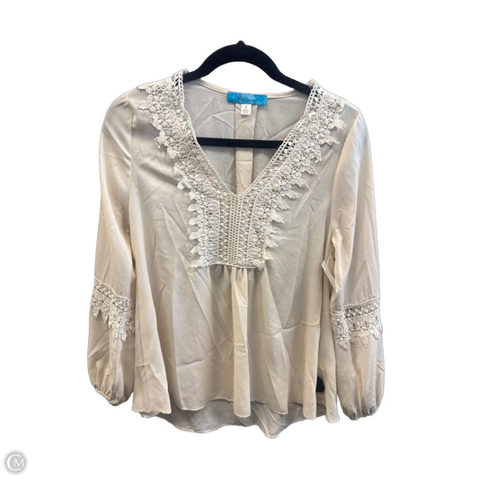 Top Long Sleeve By Buttons In Beige, Size: S
