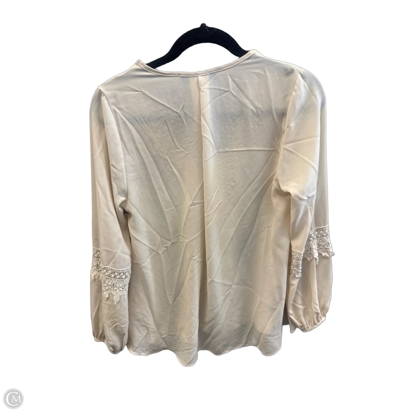 Top Long Sleeve By Buttons In Beige, Size: S