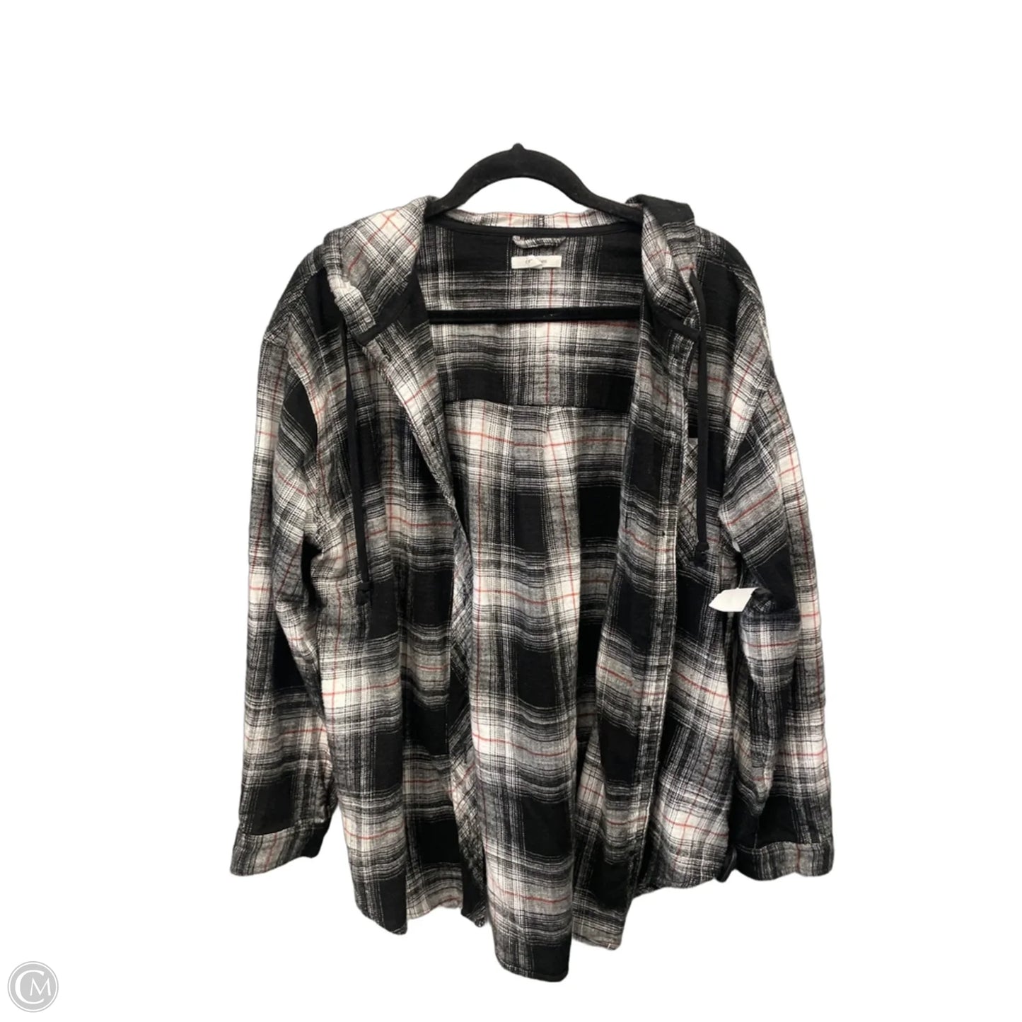 Jacket Fleece By Maurices In Plaid Pattern, Size: L