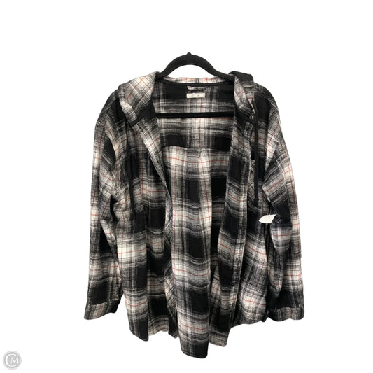 Jacket Fleece By Maurices In Plaid Pattern, Size: L