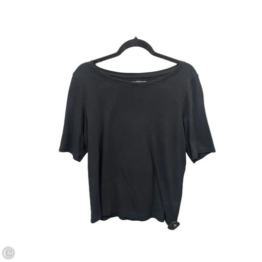Top Short Sleeve By Croft And Barrow In Black, Size: L