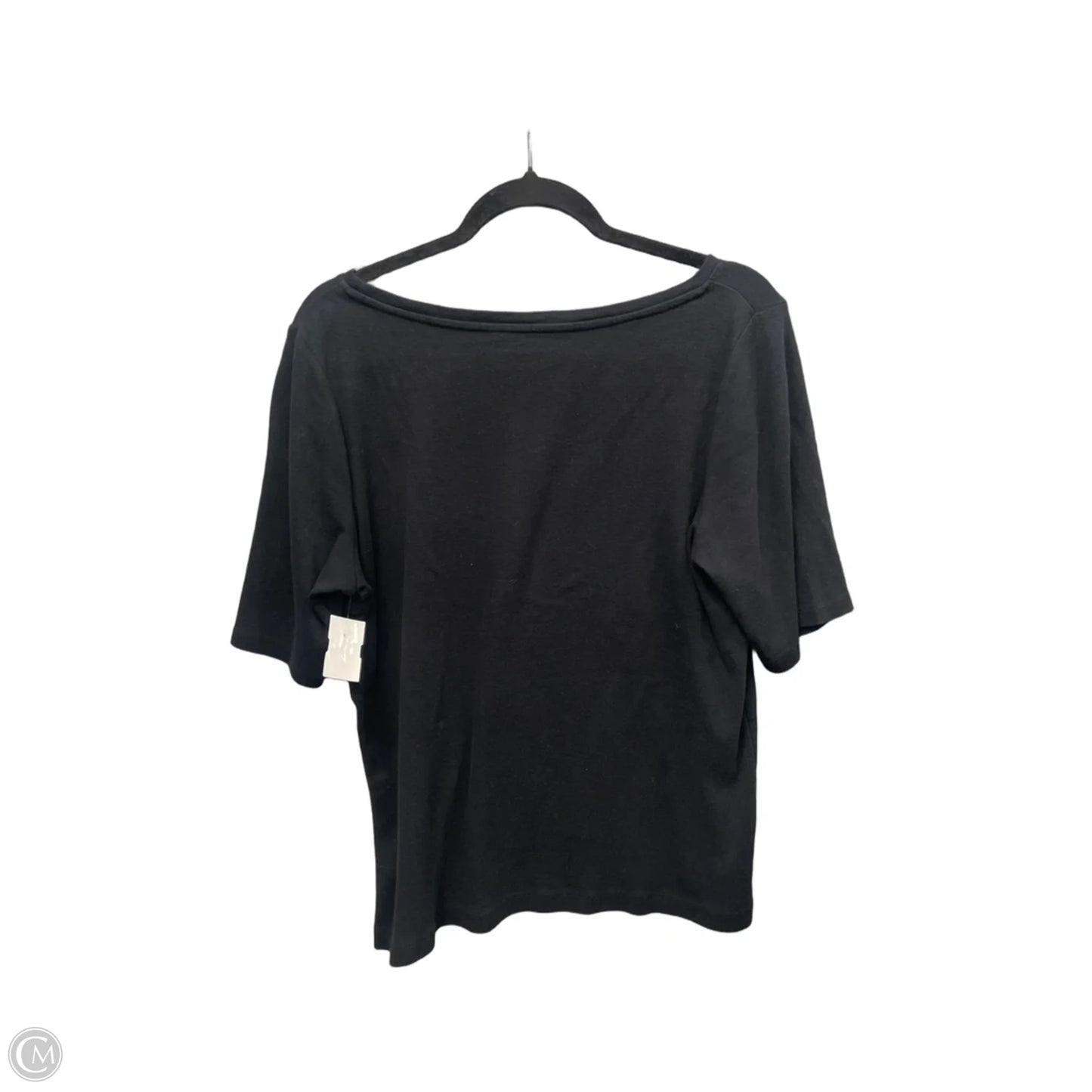Top Short Sleeve By Croft And Barrow In Black, Size: L