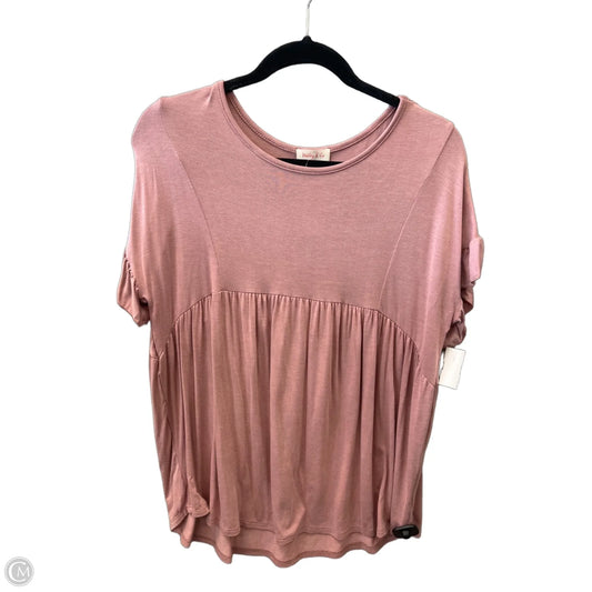 Top Short Sleeve By Hailey & Co In Pink, Size: M