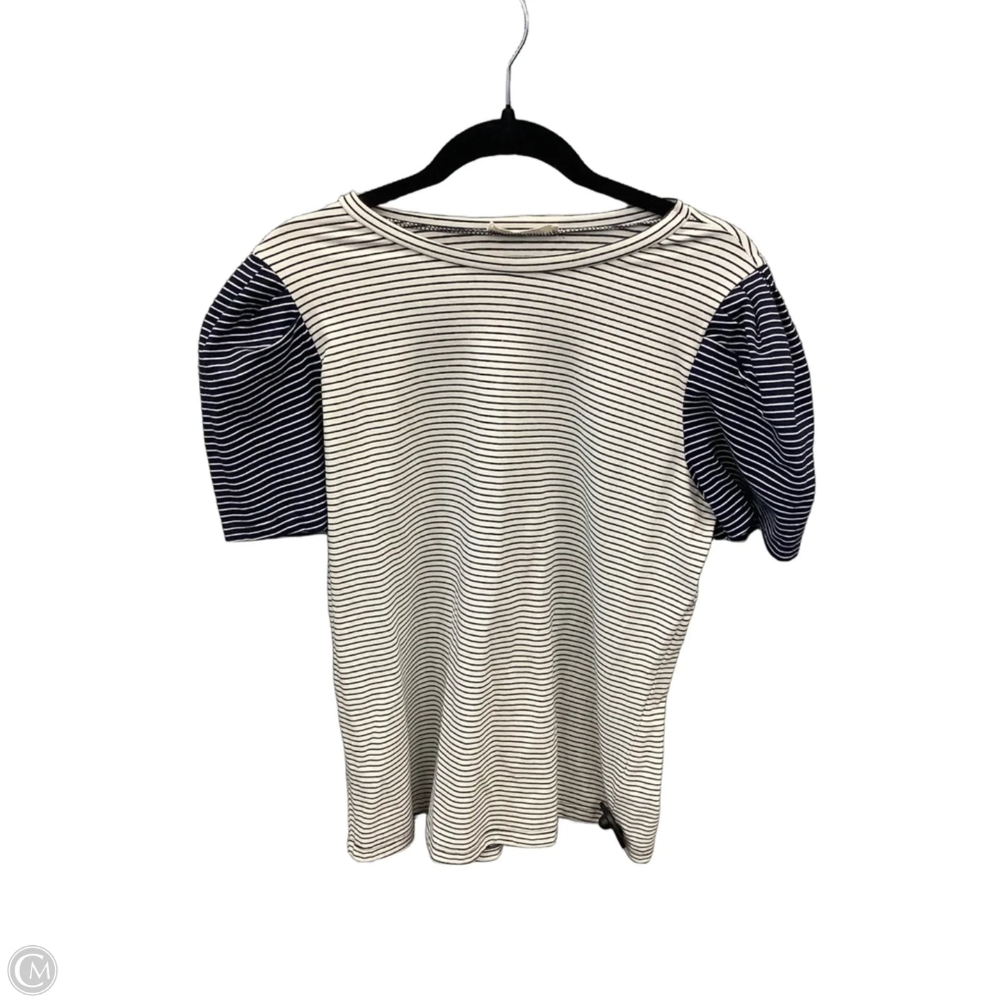 Top Short Sleeve By Doe & Rae In Striped Pattern, Size: M