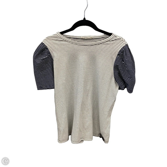 Top Short Sleeve By Doe & Rae In Striped Pattern, Size: M