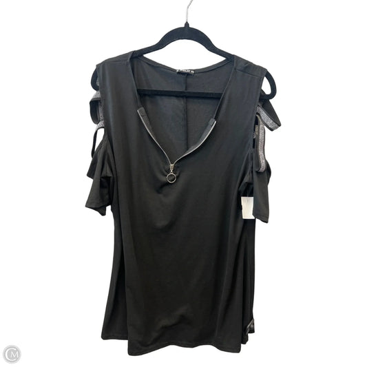 Top Short Sleeve By Sheilay In Black, Size: 3x