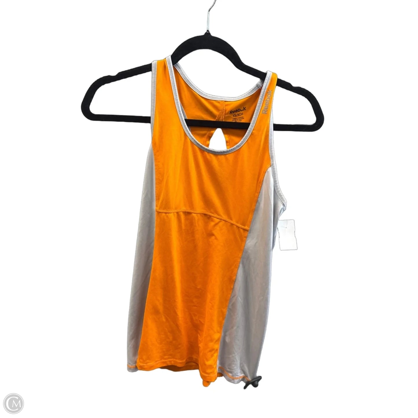 Athletic Tank Top By Reebok In Grey & Orange, Size: Xs