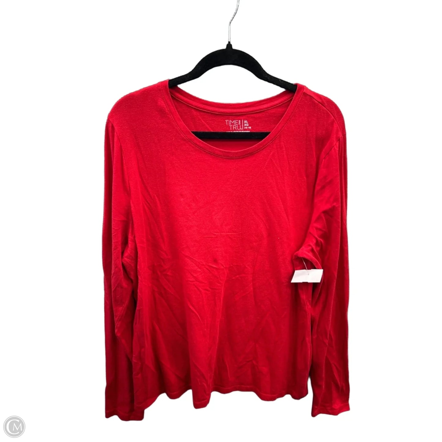 Top Long Sleeve By Time And Tru In Red, Size: Xl